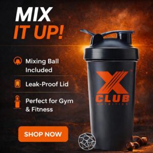 Xclub Nutrition Gym Shaker Bottle Black 750ml